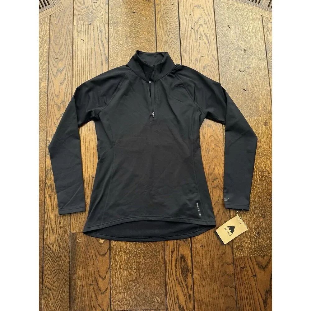 Burton Women's Heavyweight X Base Layer Quarter-Zip Top Black Medium NWT - Picture 1 of 6
